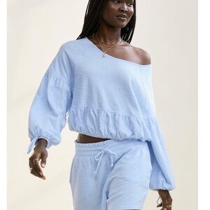 Aerie Light Blue Off-Shoulder Top